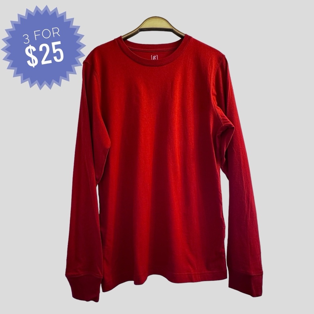 Sale George Men’s Shirt S Red Long Sleeves